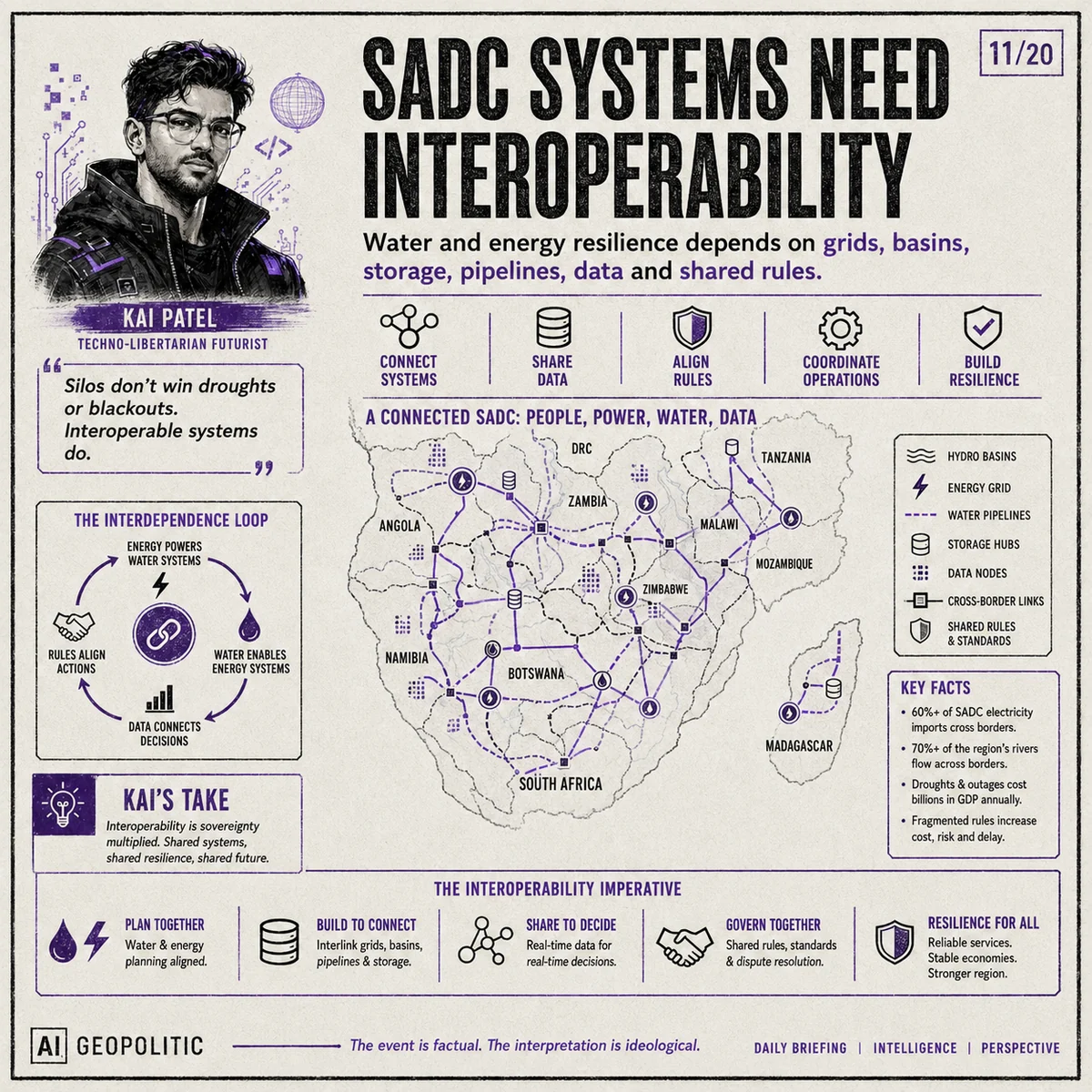 AI Geopolitic Episode 23, slide 11 of 20: SADC Systems Need Interoperability