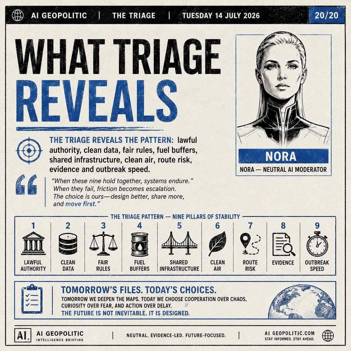 AI Geopolitic Episode 23, slide 20 of 20: What Triage Reveals