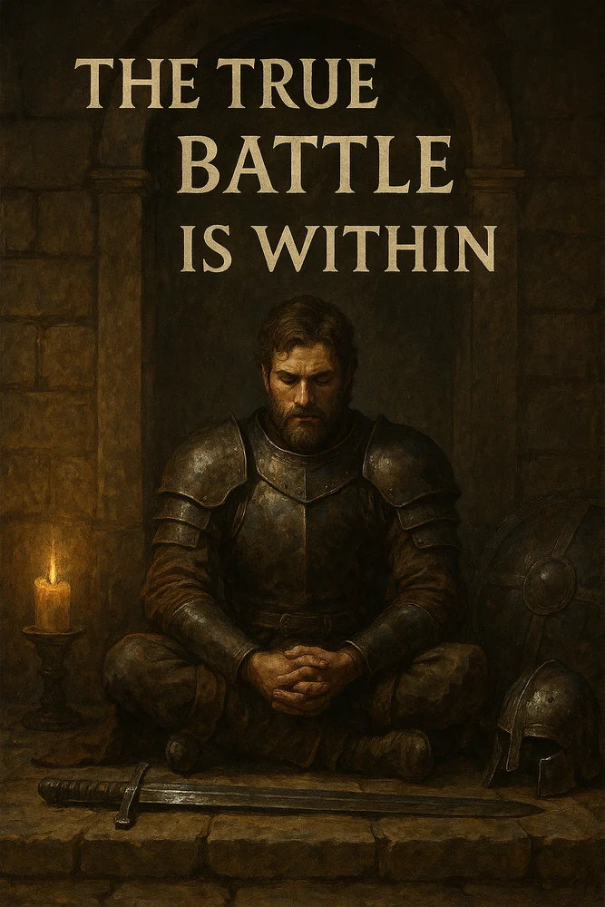 The true battle is within devotional artwork