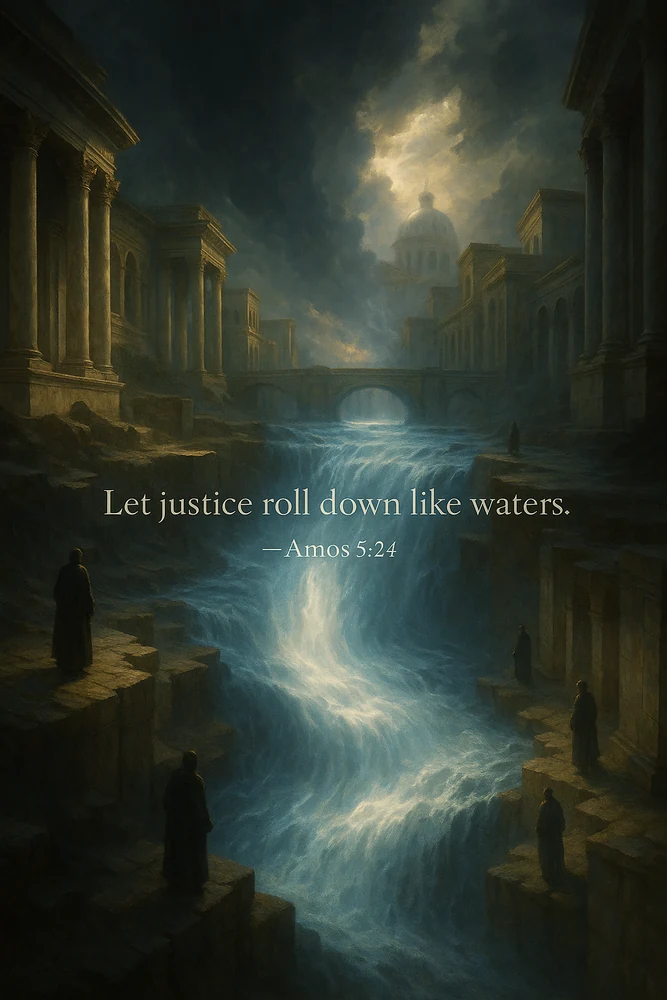 Let justice roll down like waters devotional artwork
