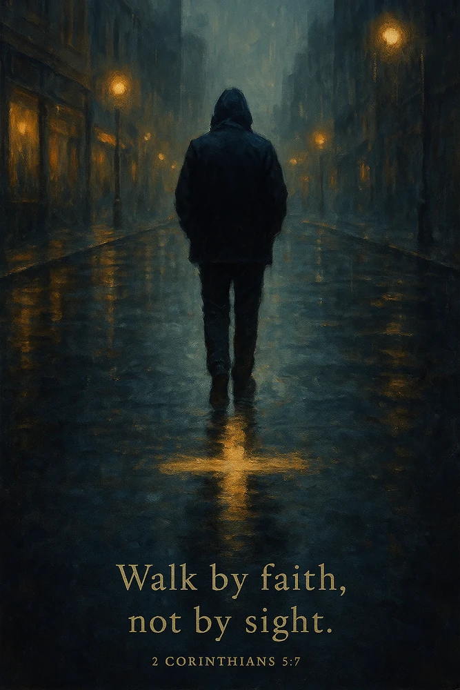 Walk by faith not by sight devotional artwork